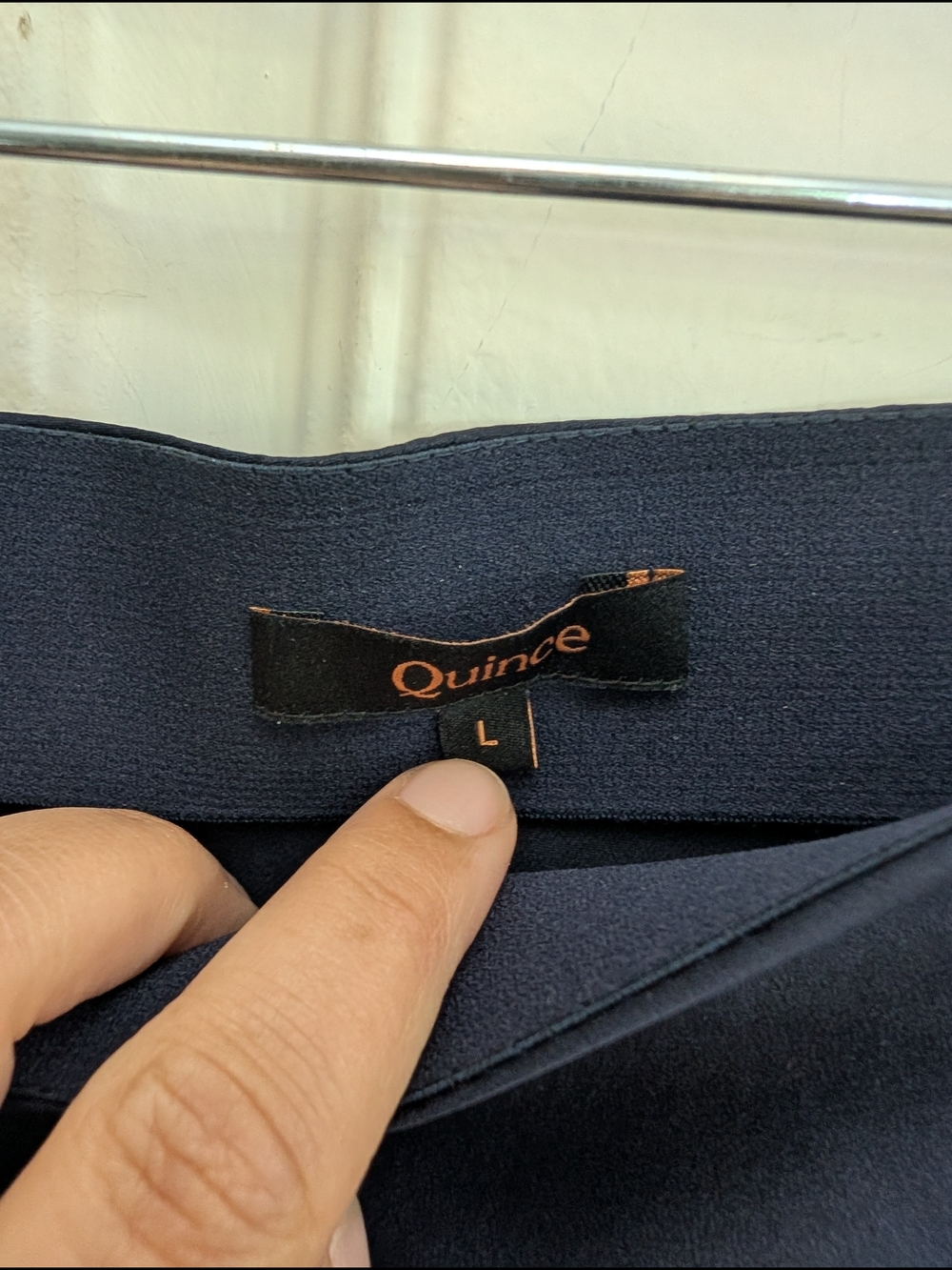 Quince 100% Silk Navy Midi Slip Skirt - Picture 3 of 5
